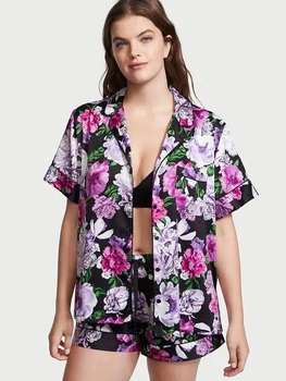 Піжама Victoria’s Secret Black Floral Satin Short PJ розмір XS