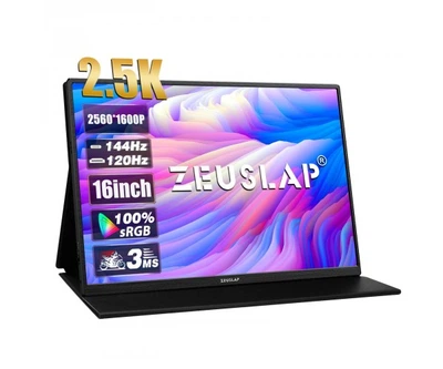 Портативний монітор Zeuslap P16K black 16" 2560x1600
