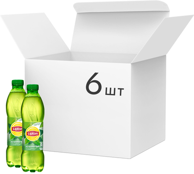 Упаковка холодного зеленого чаю Lipton 1 л х 6 пляшок (4823063127530)