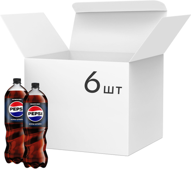 Упаковка сильногазованою напою Pepsi Black Free 1.75 л х 6 пляшок (4823063127905)