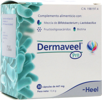 Kompleks prebiotyków i probiotykiów Heel Dermaveel Pro 30 kapsułek (8429949194205)