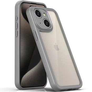 Прозорий силіконовий чохол з кольоровою на окантовкою на Apple iPhone 14 (6.1") (Grey) Epik (191354)