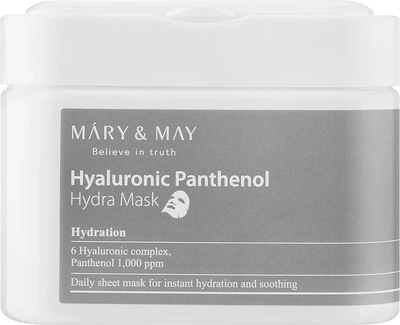 Тканини маски з гіалуроновою кислотою та пантенолом - Mary & May Hyaluronic Panthenol Hydra Mask 30шт (1104261-76810)