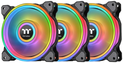 Набор вентиляторов Thermaltake Riing Quad 12 RGB Radiator Fan TT Premium Edition 3 Fan Pack Black (4713227521574)