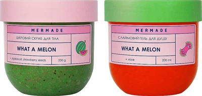 Набір для тіла "What A Melon" - Mermade (sh/gel/200ml + b/scr/250g) (1247432-142695)