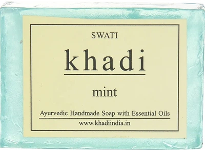 Мило ручної роботи "М'ята" - Khadi Swati Mint Handmade Soap 125g (1363714-14595240)