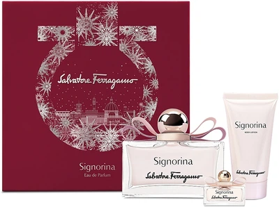Набор (edp/100ml + edp/5ml + b/lot/50ml) - Salvatore Ferragamo Signorina (1139997-144862)
