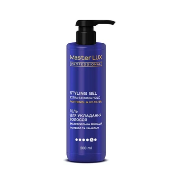 Гель для укладання волосся Master LUX professional екстрасильна фіксація 200 ml