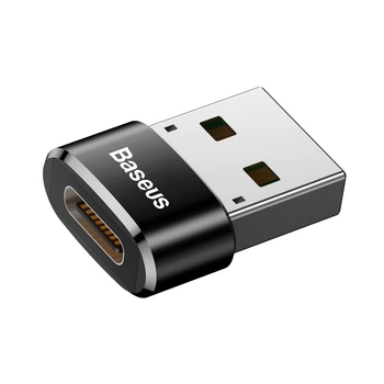 Переходник адаптер 5 ампер - Baseus Female Type-C to USB Черный (CAAOTG-01)