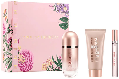 Zestaw damski Carolina Herrera 212 Vip Rose Woda perfumowana 80 ml + Lotion do ciała 100 ml + Miniaturka Woda perfumowana 10 ml (8411061092446)