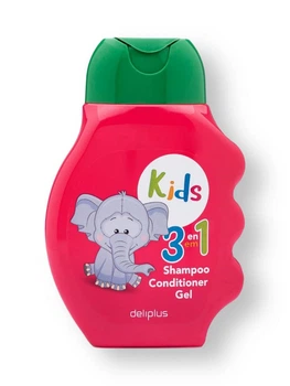 3 в 1 дитячий шампунь, кондиціонер і гель для купання Deliplus Kids екстра м'який без сліз, 300 мл