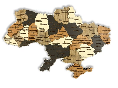 Карта Украины из натурального дерева на стену 33х23 см (JDT-0846118)