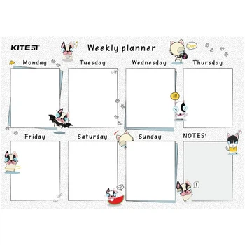 Планер настінний на тиждень, А4, Funny dogs Kite K22-471-3