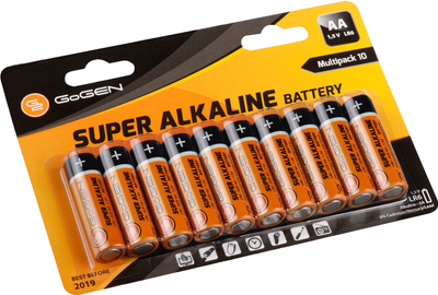 Лужні батарейки GoGEN AA 1.5 V LR06 Super Alkaline 10 шт (GOG-R06ALKALINE10)