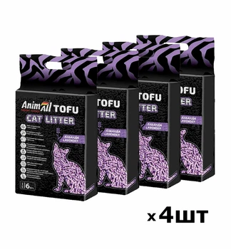 Набор Соевый наполнитель Animall ТОФУ Лаванда 6 л/2,6 кг х 4шт (4820224500348)
