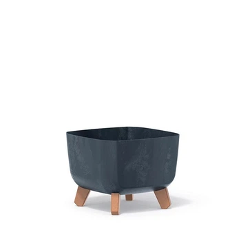 Цветочный горшок Prosperplast Грация миска квадрат BETON 24*19см антрацит DGQL240E-S433