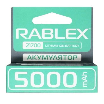 Литий-ионный аккумулятор 21700 Rablex 5000 mAh 3.7 V (Li-ion) Зеленый