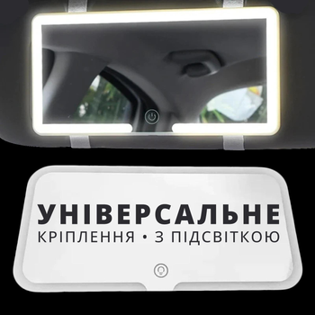 Зеркало заднего вида с подсветкой в машину (в салон авто на козырек)