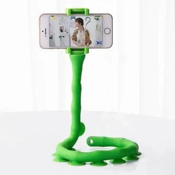 Держатель для телефона с присосками Cute Worm Lazy Holder Червь с поворотом на 360 градусов Зеленый
