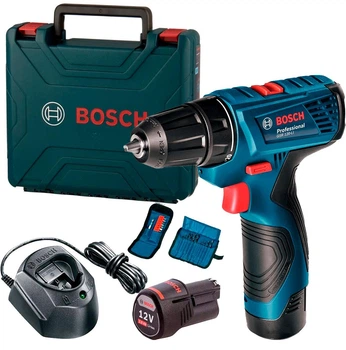 Акумуляторний дриль-шурупокрут Bosch Professional GSR 120-LI + 2 акб GBA12V 2Ah + з/п GAL 1210 CV + набори біт свердел