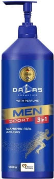 Мужской гель для душа-шампунь Dalas 3 в 1 Sport 1 л (4262396142092)