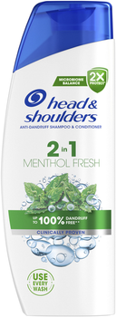 Шампунь Head & Shoulders 2 в 1 Против перхоти Свежесть ментола, 330 мл