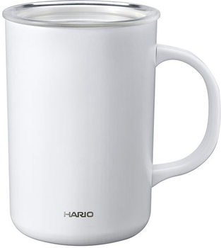 Kubek termiczny Hario z ceramiczną powłoką Biały 470 ml (4977642221840)