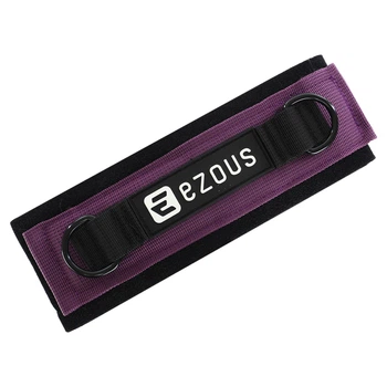 Лямка для ног (1шт) TRAINING LEG STRAPS EZOUS (PL, неопрен (SBR), сталь, р-р 70х6,5см, вес 127гр, черный-фиолетовый) (H-03)