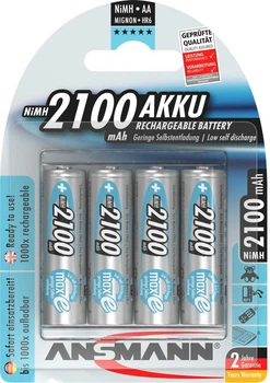 Акумулятор Ansmann AA 4 X 2100 mAh NiMH 1.2V maxE Premium (4013674350520)