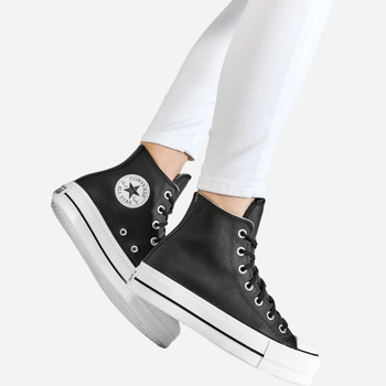 Trampki damskie na platformie Converse Platform Hi Leather 561675C 37.5 (7US) 24 cm Czarne (888755795729)