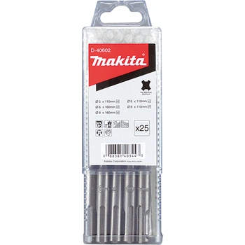 Набор буров SDS-Plus Makita D-40602 (5/6/8 мм, 110/160 мм, 25 шт) сверла (7380)