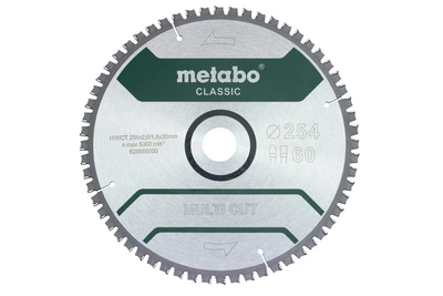 Пильный диск Metabo Multi Cut Classic 254х2,6х30 мм Z60 FZ/TZ 5° neg/B, универсальный (Блистер) 628666000 (8439)