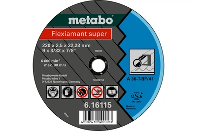 Відрізний диск Metabo Flexiamant super 230x2,5x22,23 мм, по сталі, TF 41 616115000 (8402)