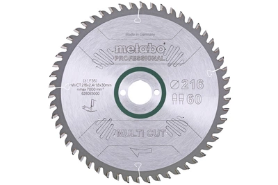 Пильный диск Metabo Multi Cut Professional 216х2,4х30 мм Z60 FZ/TZ 5° neg, универсальный (Картон) 628083000 (8472)