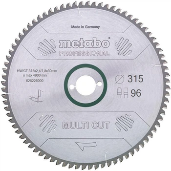 Пильный диск Metabo Multi Cut Professional 315х2,4х30 мм Z96 FZ/TZ 5° neg, универсальный (Картон) 628226000 (8496)