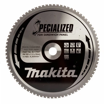 Пильный диск Specialized Makita B-17697 (355x30 мм, 80 зубьев) по сэндвич-панелям (7357)