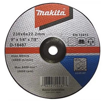 Шлифовальный диск Makita D-18487 (230х22.23х6 мм, A24R) зачисной круг по металлу (30350)
