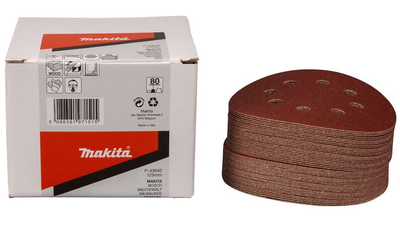 Набір шліфувального паперу Makita P-43642 (125 мм, 8 отворів, К80, 50 шт) шліфпапір шліфувальний диск (7048)