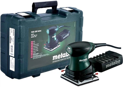 Вібраційна плоскошліфувальна машина Metabo FSR 200 Intec, 200 Вт, з касетою-пилозбирачем (Кейс) 600066500 (5679)