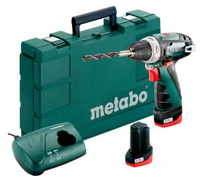 Акумуляторний дриль-шурупокрут Metabo PowerMaxx BS Basic, 2 акумуляторних блоки Li-Power (10.8 В/2.0 А·год) (Кейс) 600080500 (5753)