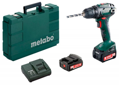 Аккумуляторная дрель-шуруповерт Metabo BS 14.4, 2 аккумуляторных блока Li-Power (14,4 В/1,5 Ач) (Кейс) 602206550 (5780)