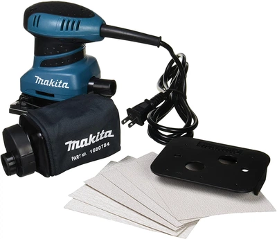 Вібраційна шліфувальна машина Makita BO4555 (200Вт, 112 x 102 мм) віброшліфмашини з пилозбірником (6314)
