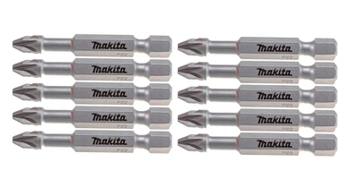 Набор бит насадок Makita P-06127 (PZ2, 50 мм, 10 шт) Pozidrive биты с шестигранным хвостовиком (7655)