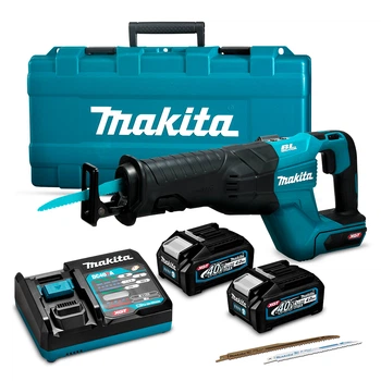 Аккумуляторная электрическая сабельная пила Makita JR001GM201 XGT 40V MAX + 2 АКБ 4 Ah + З/У + кейс MakPac бесщеточная ножовка электропила ручная (4213)