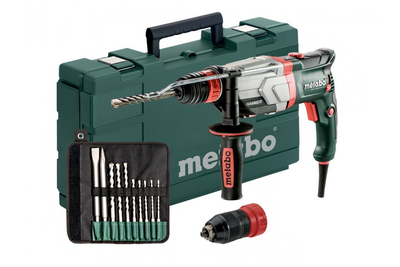 Перфоратор Metabo UHEV 2860-2 Quick Set с набором 10 сверл/зубил SDS-plus, 4 режимы работы 600713510 (5474)