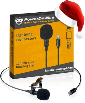 Петличный микрофон PowerDeWise с Lightning штекером для записи на iPhone (581049)