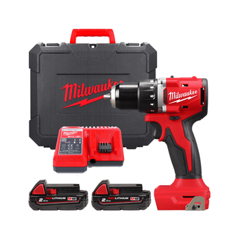 Дрель-шуруповерт аккумуляторный бесщеточный MILWAUKEE M18 BLDDRC-202C, 60,5Нм (зарядное устройство М12-18 С, 2 аккумулятора М18 В2