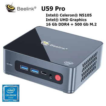 Мікрокомп'ютер Beelink U59 Pro Mini PC Intel Celeron N5105, 16GB+500GB