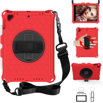 Чехол STR EVA Apple iPad 9 (2021) 10.2 экран с подставкой и ремнём для ношения на плече Red