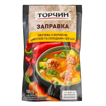 Заправка Торчин овощная с морковью, луком и сладким перцем д/п 180 г (4820001316506)